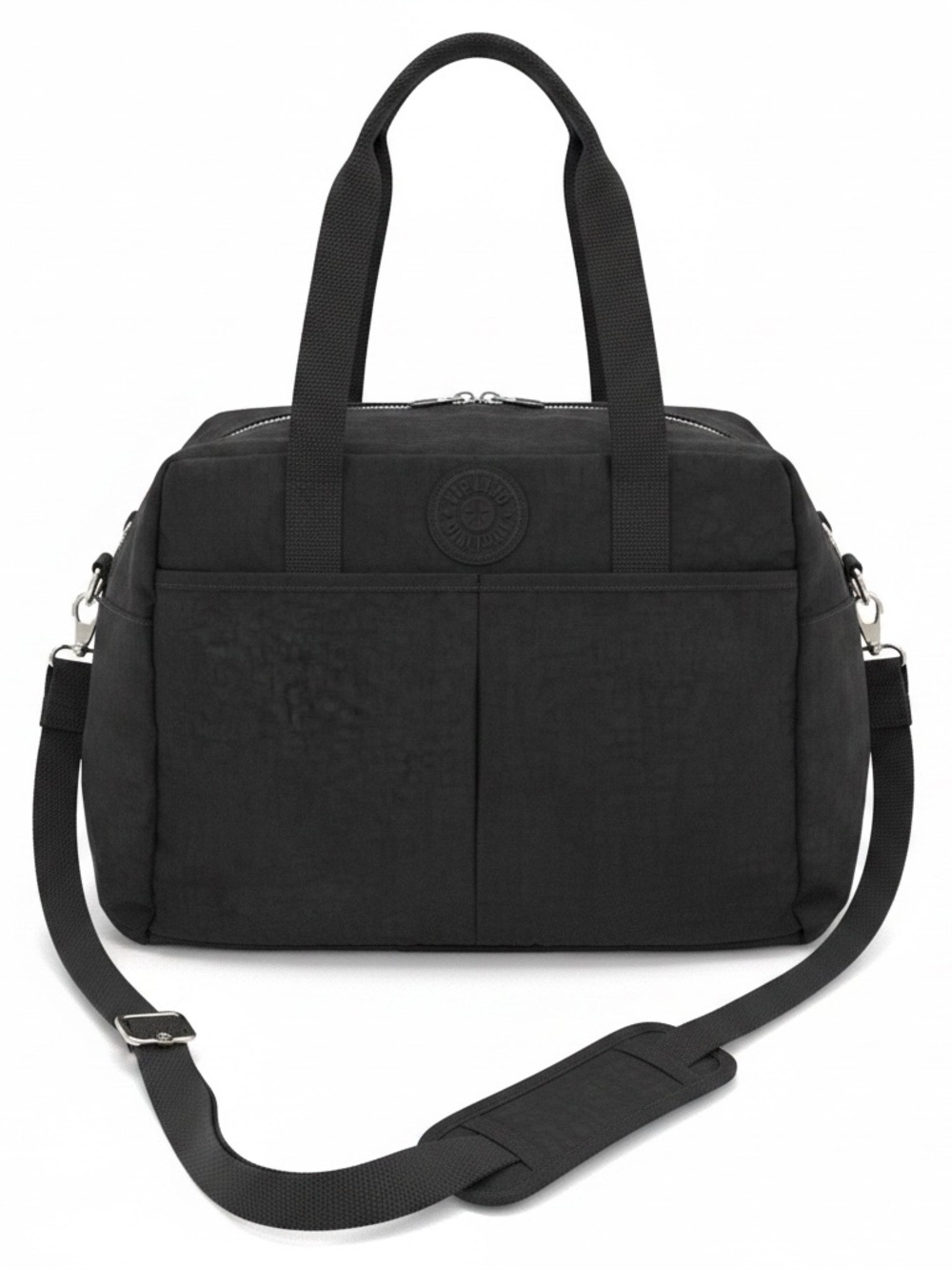 Kipling Black Canvas Messenger Bag with Adjustable Strap